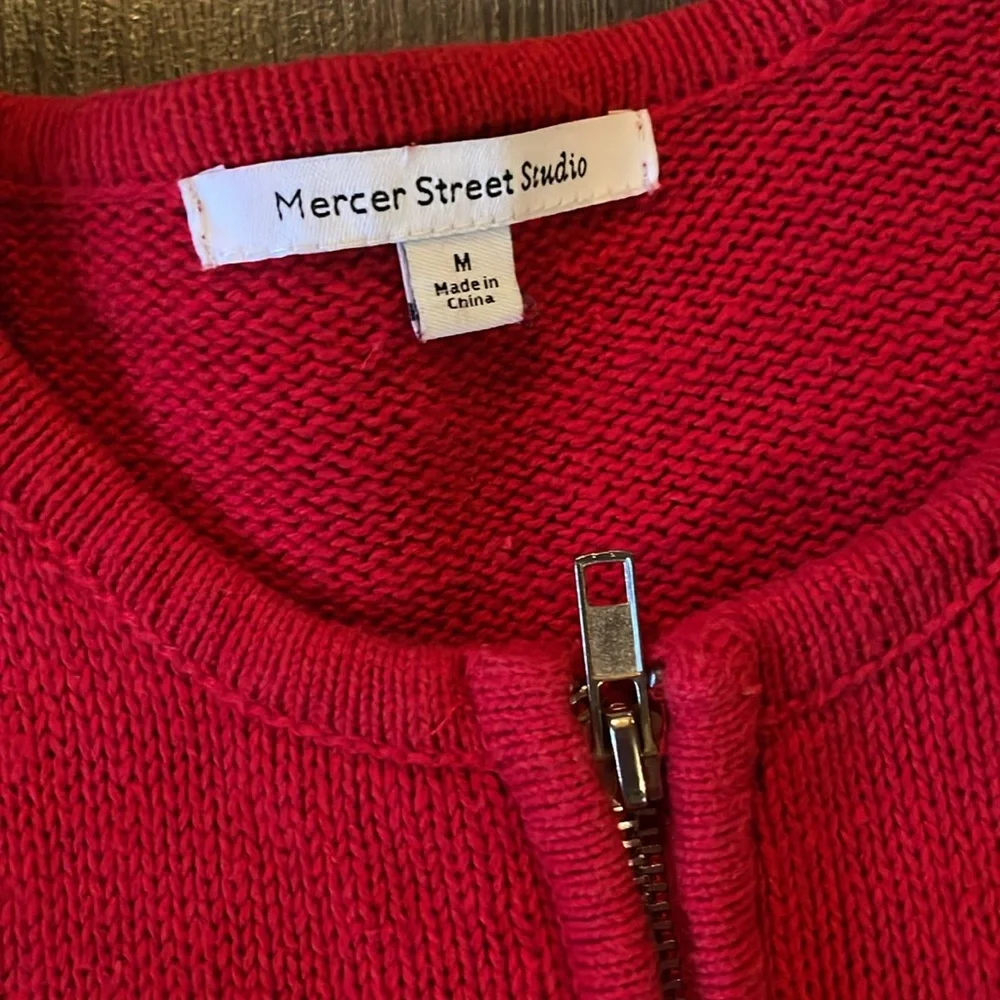 Mercer Street Studio, Christmas Sweater, doggies, zipper sweater, size Small